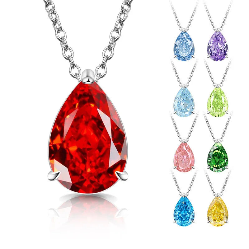 Diamond Pear Drop Necklace