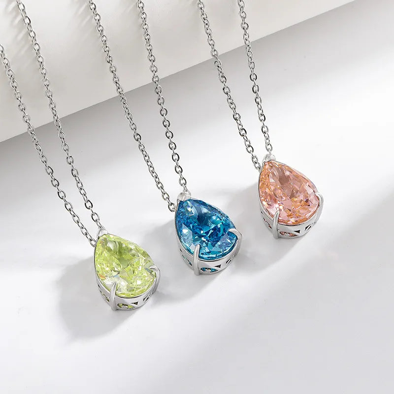 Diamond Pear Drop Necklace