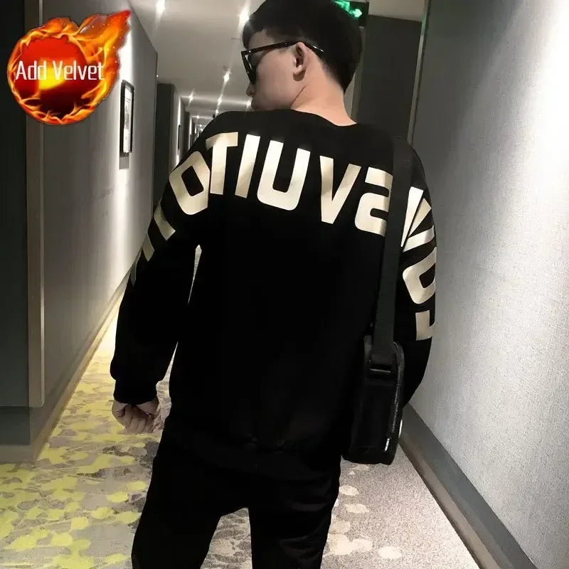 Korean Graphic Crewneck Pullover