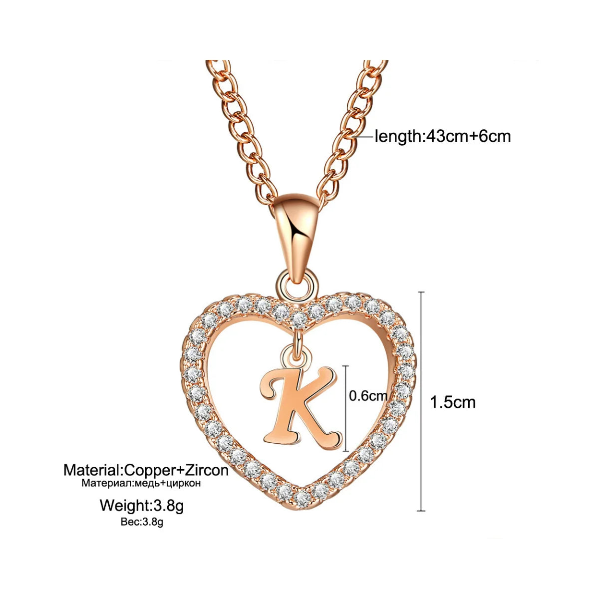 Personalized Love Initial Pendant