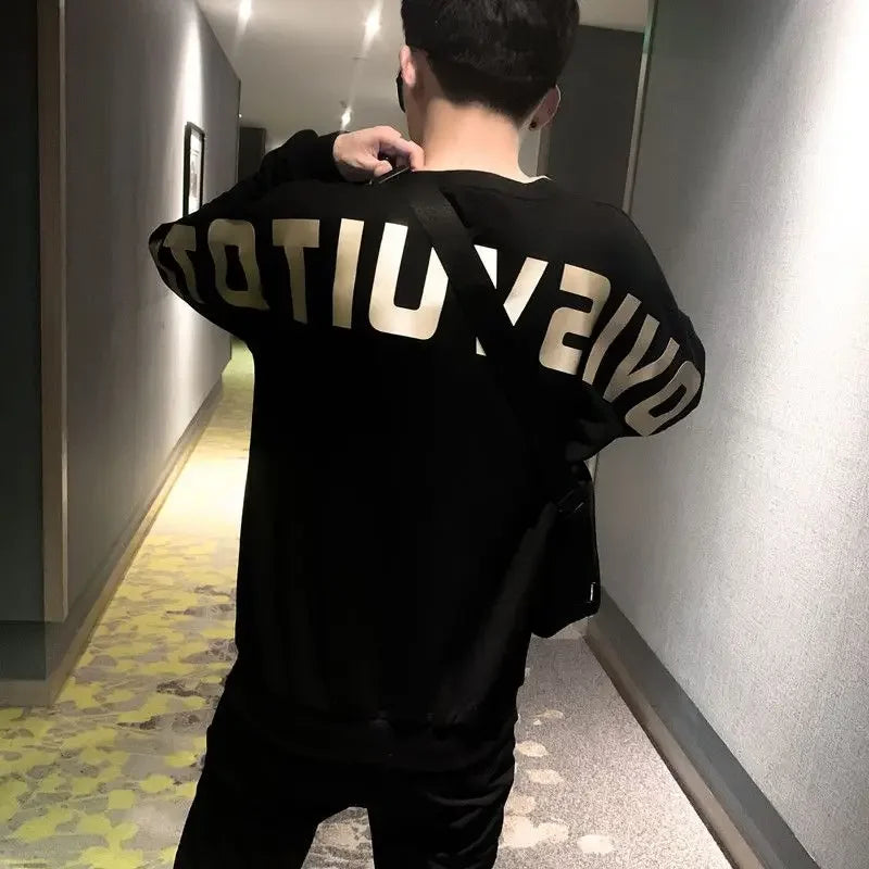 Korean Graphic Crewneck Pullover