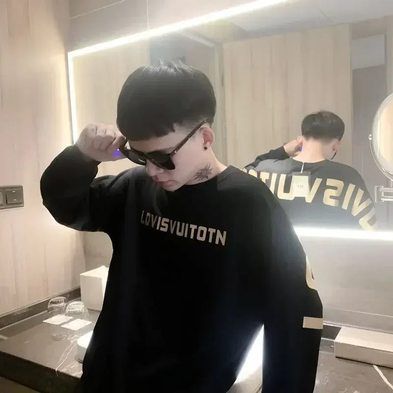 Korean Graphic Crewneck Pullover